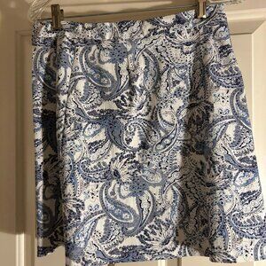 Margaret M Blue and White Paisley Skirt
